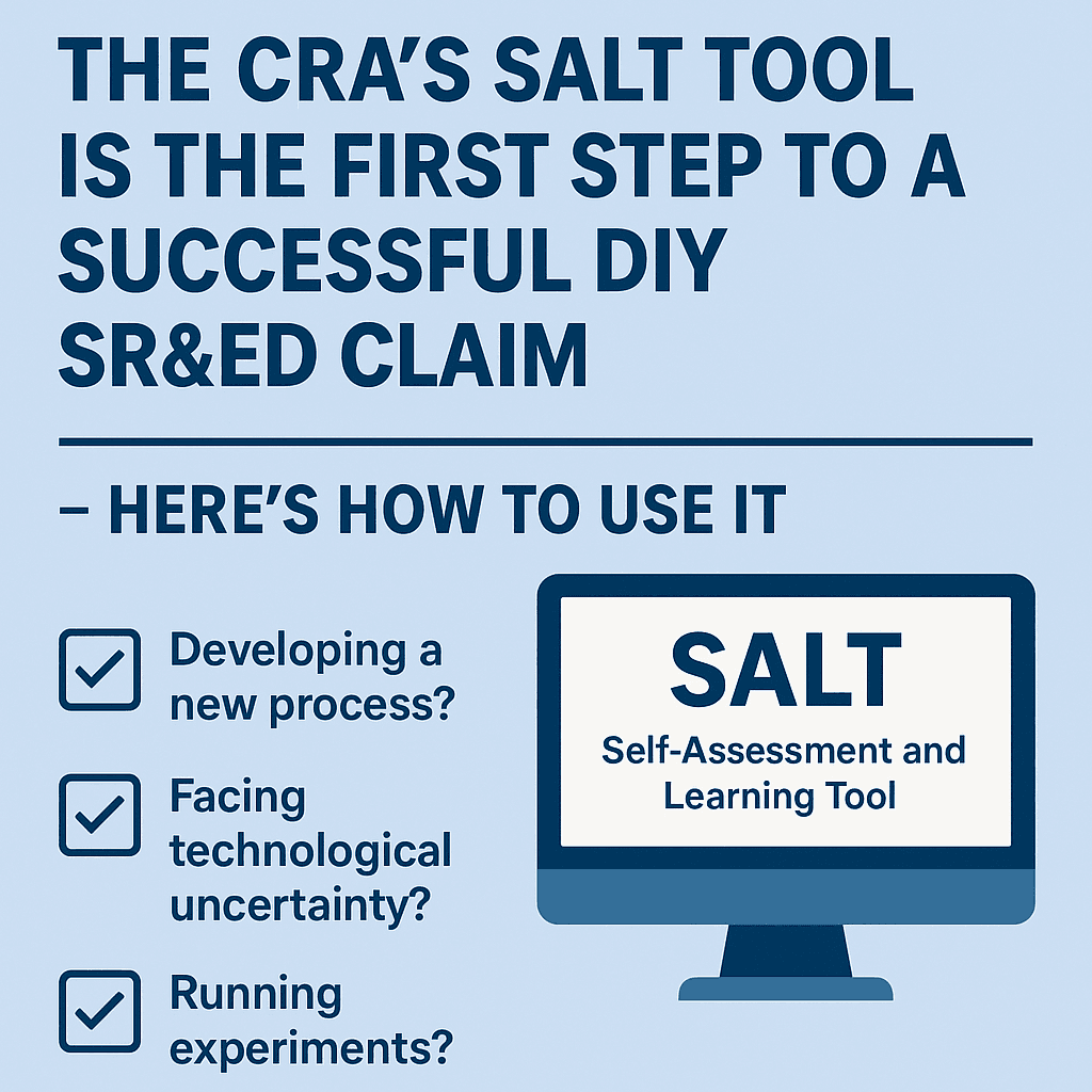 The CRA's SALT Tool Is the First Step to a Successful DIY SR&ED Claim